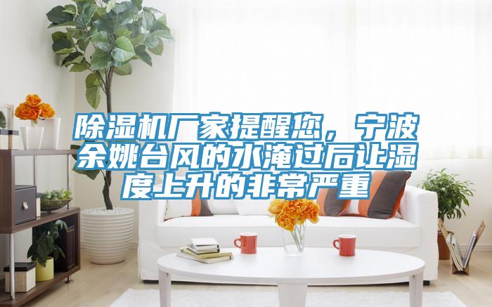 除濕機(jī)廠(chǎng)家提醒您,寧波余姚臺(tái)風(fēng)的水淹過(guò)后讓濕度上升的非常嚴(yán)重